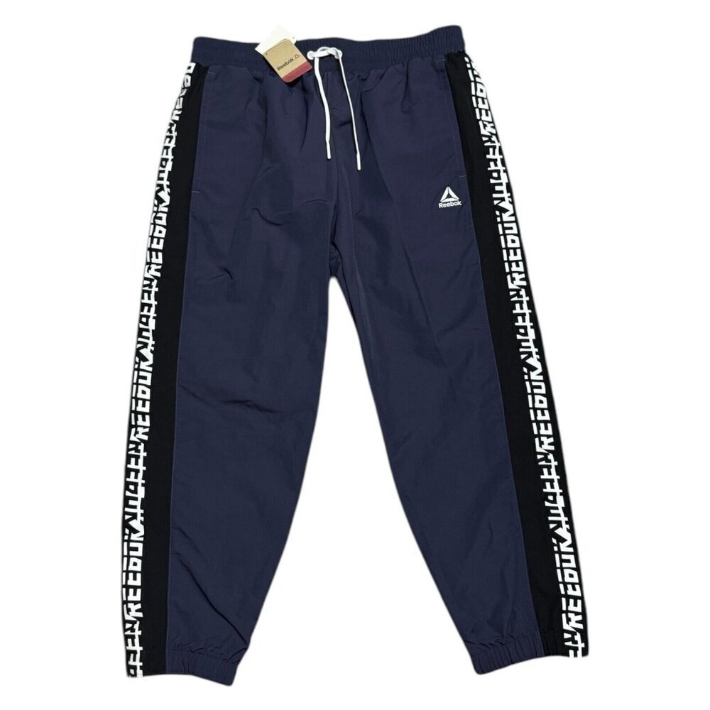 NWT Reebok Windbreaker Splash Jogger Activewear Pants Navy Blue Mens Medium